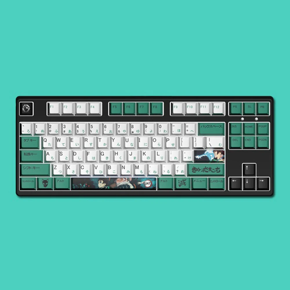 Imagem -03 - Japão Anime Design Verde Tanjirou Keycap para Cherry mx Switch Teclado Mecânico 151 Teclas de Perfil Cereja Pbt Keycap