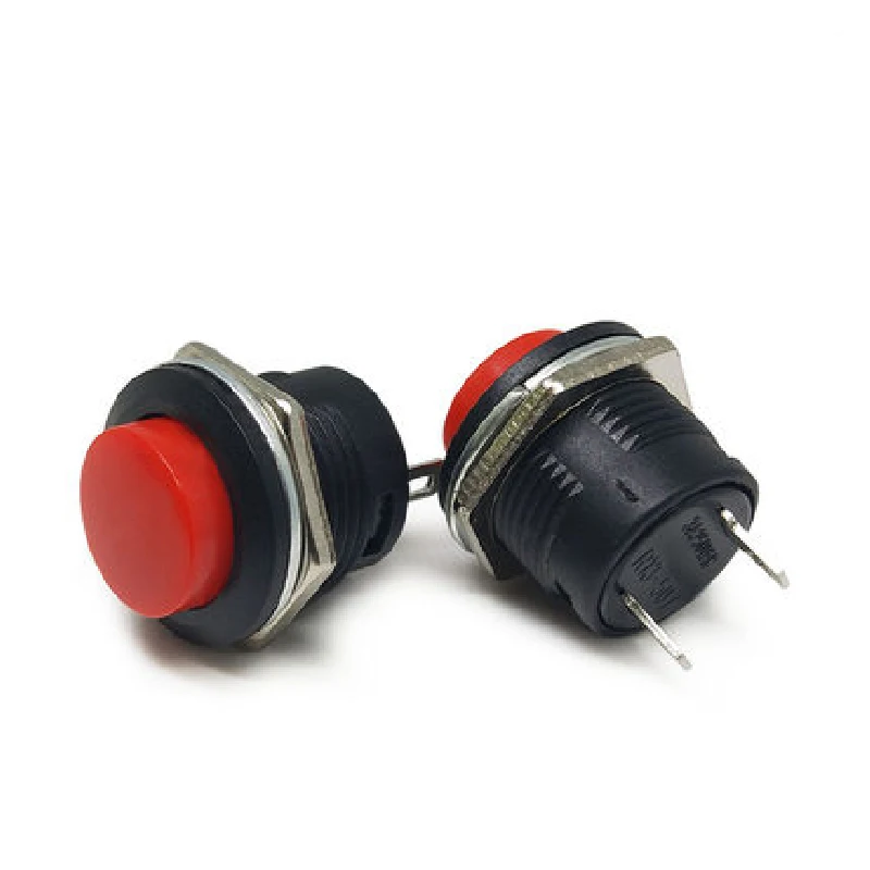 5 pces R13-507 16mm botão momentâneo interruptor de botão fora-on reset interruptores de travamento não botão redondo vermelho preto verde