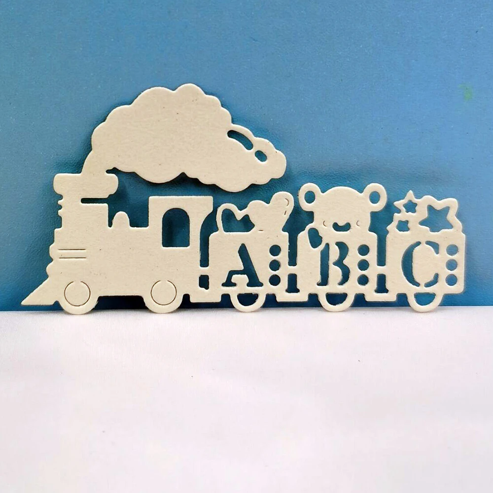 Letter Train Knife Mold Metal Cut Die Scrapbooking Album Paper Cards Making Decorative Crafts Embossing Etched Stencil Dies DIY