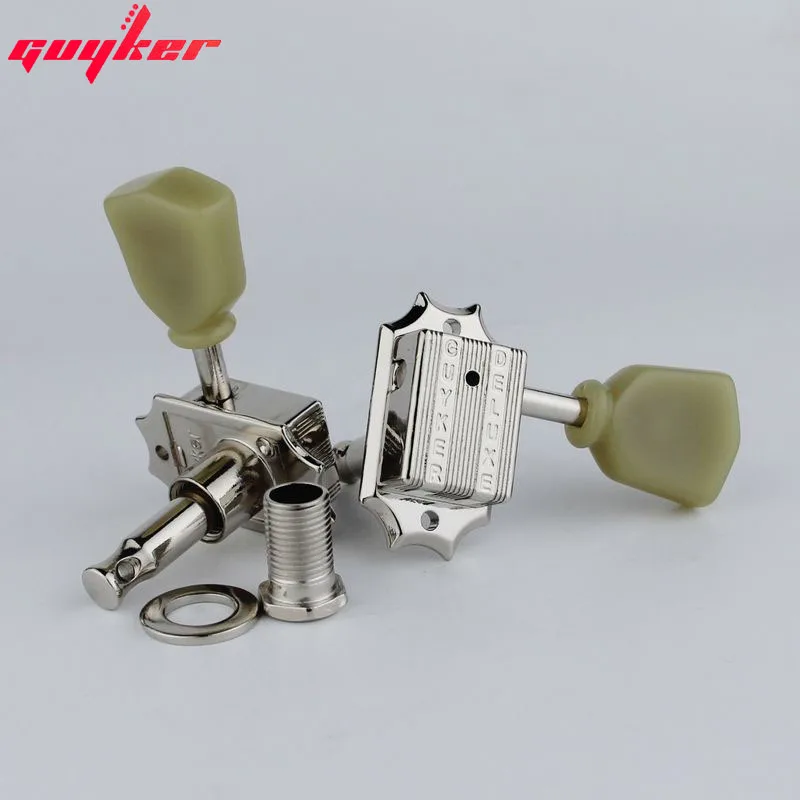 GUYKER Deluxe Vintage Keystone Vintage Style Guitar Machine Head Tuning Peg Tuners for lespaul Guitar Chrome/Nickel color