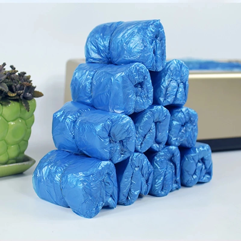 100-800PCS Disposable PE Shoe Cover For Automatic Shoe Cover Machine Special T Buckle Shoe Cover Disposable Machine Shoe Cover