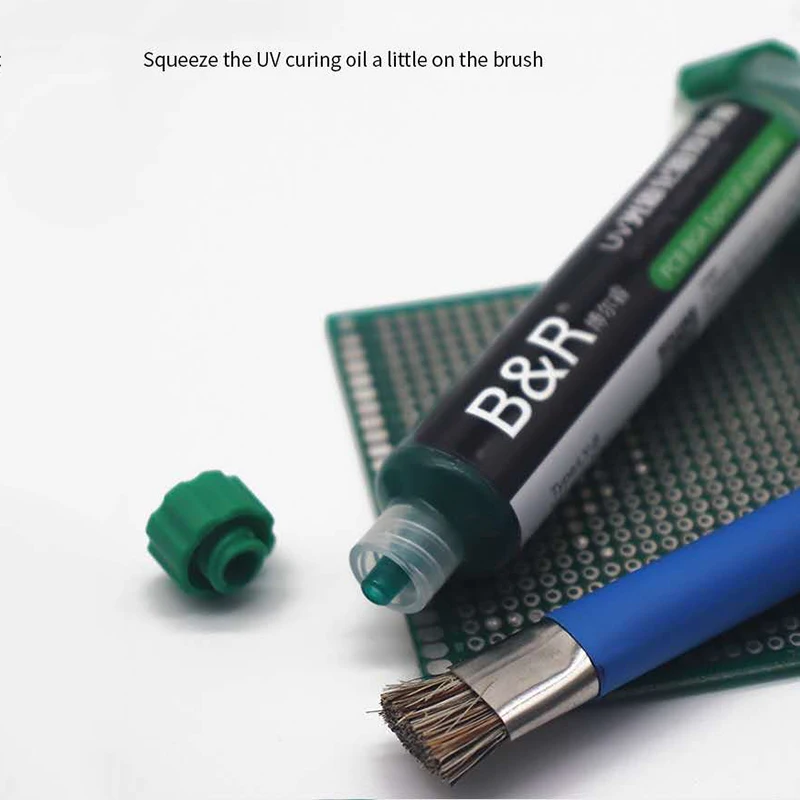 La più recente maschera per saldatura a polimerizzazione UV B & R pasta per saldatura maschera per saldatura olio verde per circuiti stampati PCB BGA per riparazione mobile
