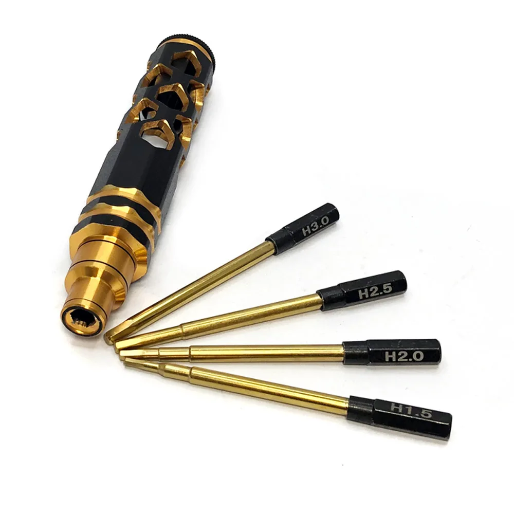 4PCS 1.5/2.0/2.5/3.0mm 4 In 1 Hex Screwdriver Wrench Set Screw Driver Repair Tool for RC FPV Helicopter Drone Racing Cars Boat