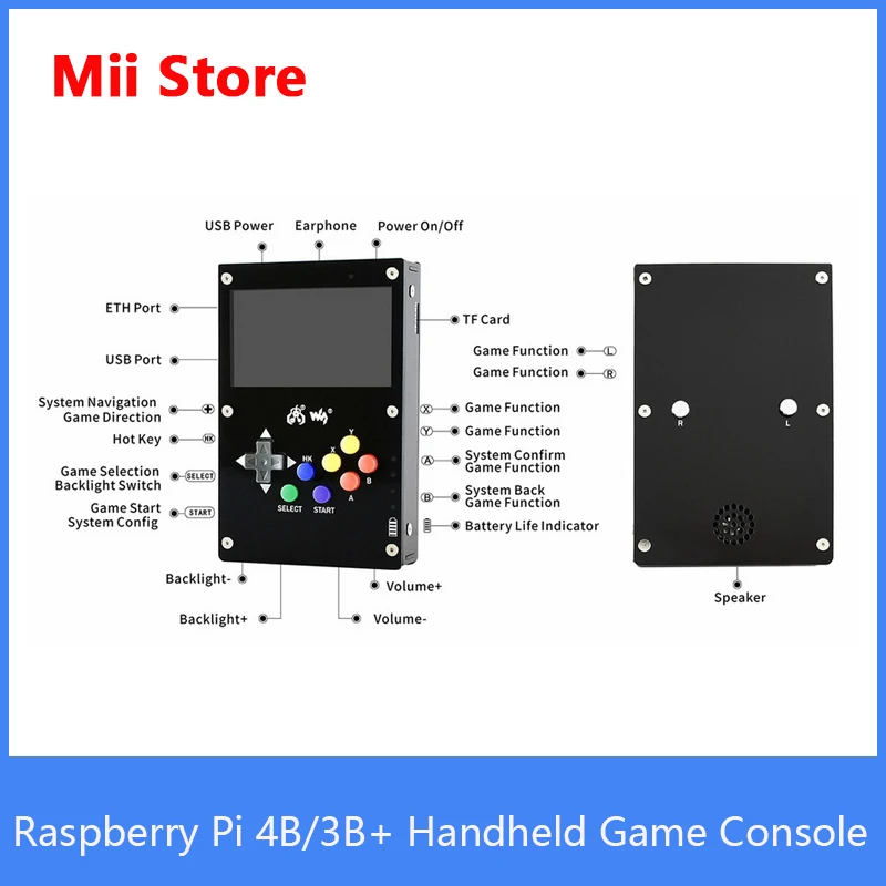 Raspberry Pi 4B/3B + Chơi Game Cầm Tay 4.3 Inch Mô Đun Chơi Game Ban Mũ Bộ Khởi Đầu Cho RPI Quả Mâm Xôi pi 3B + 4B