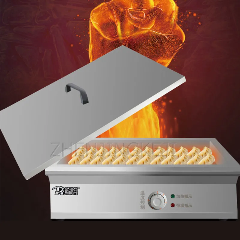 Plancha eléctrica comercial de 220V, pegatinas especiales para ollas, Teppan, Tofu, máquina de dumplings fritos, freír, carta, equipo Teppanyaki