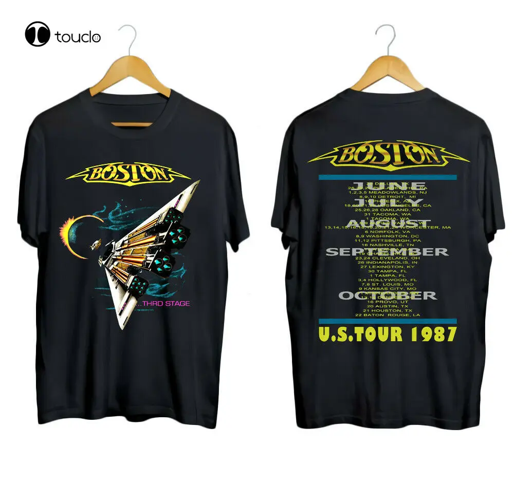 Boston Band 1987 Us Tour Third Stage Space Ship Unisex T-Shirt Xs-5Xl Custom Aldult Teen Unisex Digital Printing Tee Shirt