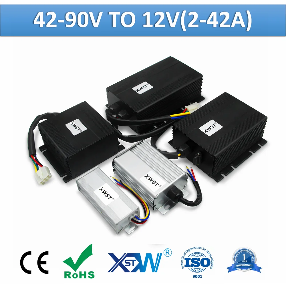 

Free Shipping Isolated DC DC Converter 42-90v 48v 60v 72v 90v to 12v Step Down Buck Converter 2A to 42A Power Supply