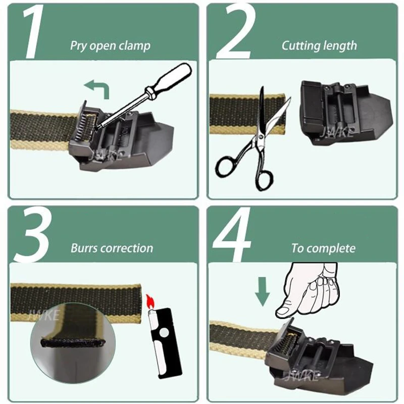 Herren Canvas-Gürtel im Militärstil mit Auto-Lock-Schnalle, verdickter Denim-Hüftgurt, Country-Mode-Accessoire für Freizeitkleidung – Detail 6