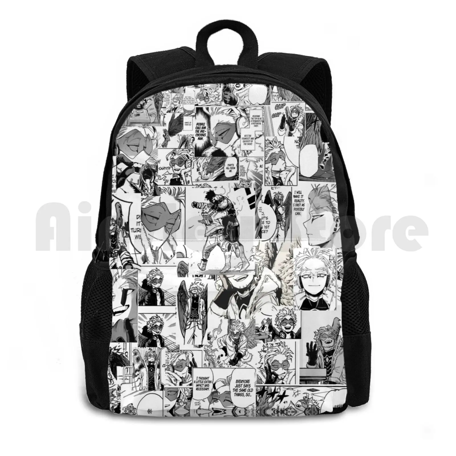 

Hawks Collage Outdoor Hiking Backpack Riding Climbing Sports Bag Boku No Hero Academia Hawks Mha Bnha Manga Anime