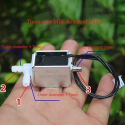 DC 24V Three Way Miniature Solenoid Valve Electromagnetic Valves, Small Electric Control Gas Valve, Exhaust Air Deflation Valve