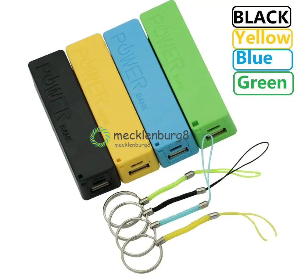 NEW Black/Yellow/Blue/Green/White USB Mobile Power Bank Case DIY Kit 18650 Lithium Battery Charger Box Portable Storage Case