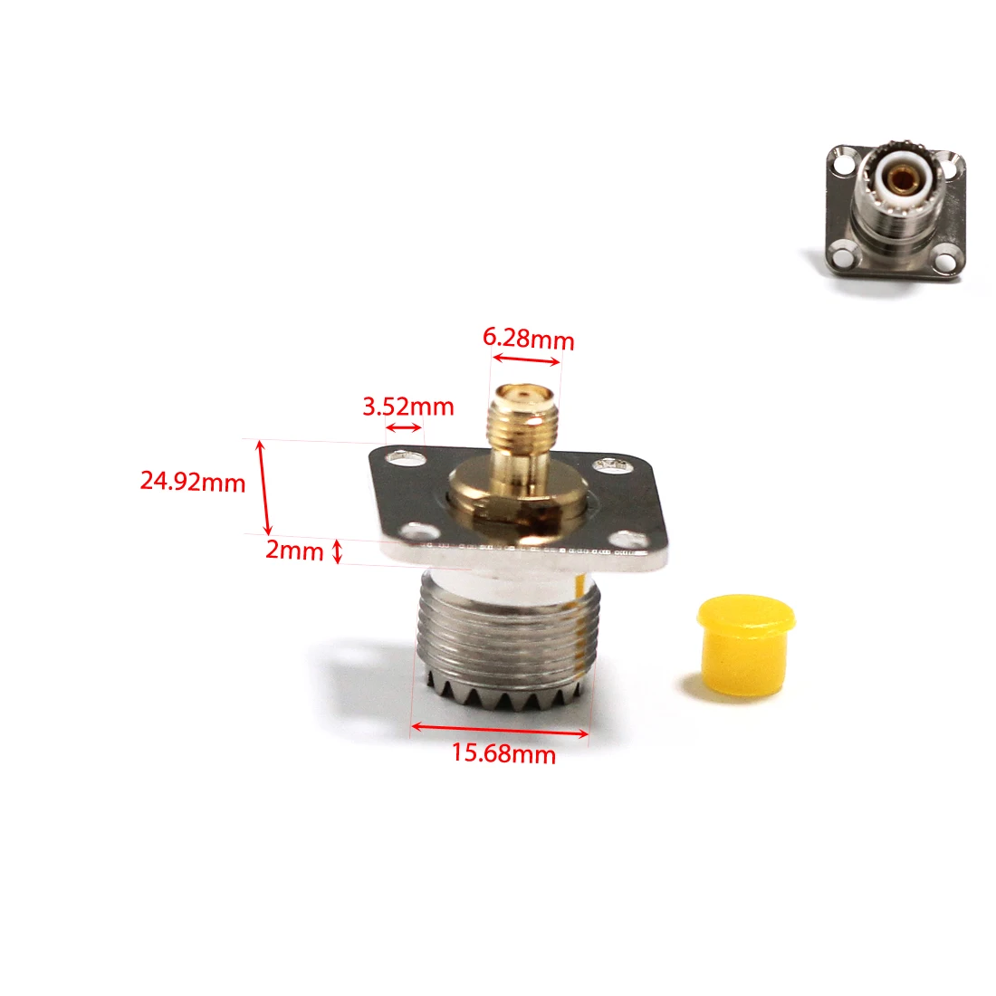 1pc UHF Female Jack  switch  SMA  Female Jack   RF Coax Adapter convertor  4-hole panel mount  Goldplated  NEW wholesale