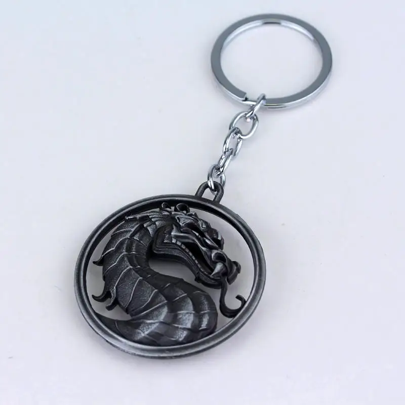 Game Dragon Keychain Mortal Kombat Key Rings Men Metal Porte Clef Jewelry
