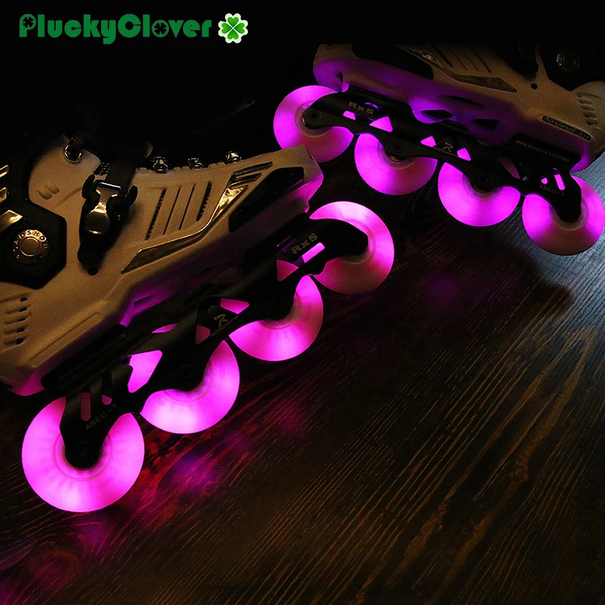 8pcs Flash Roller Inline Wheel 90A 60mm 64mm 68mm 70mm wheel SEBA Skate LED Light Roller Freestyle Slalom Patines Flashing Wheel