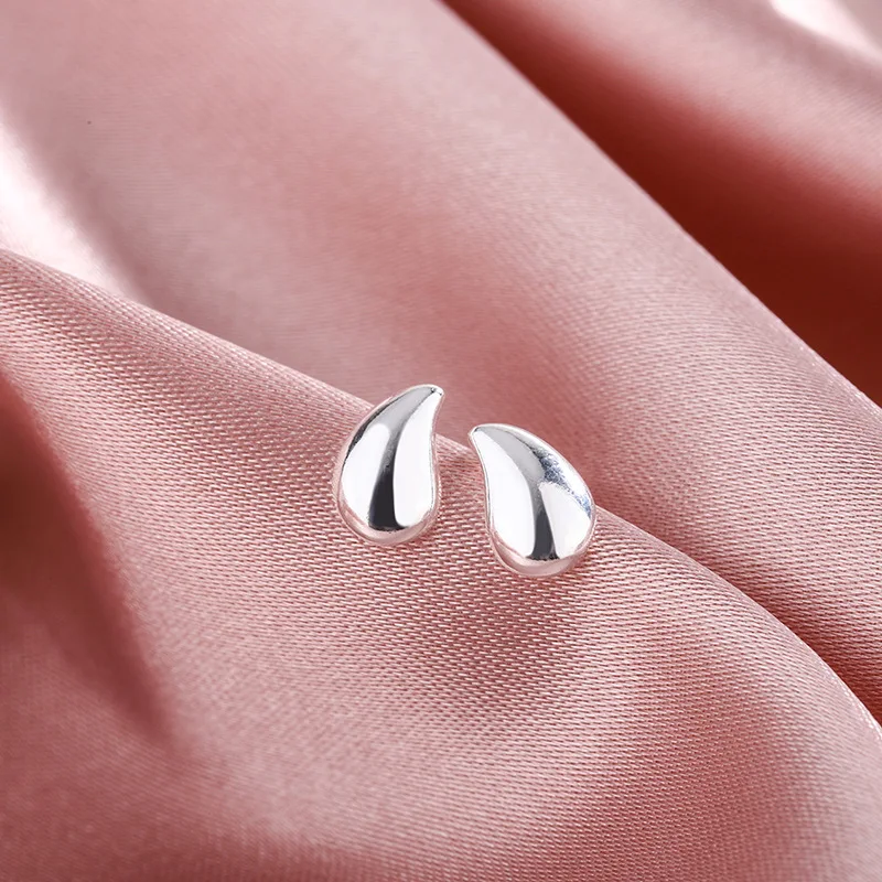 VENTFILLE 925 Sterling Silver Geometric Oval Earrings For Women Water Drop Shaped Personality Jewelry Creative Trendy 2021 New