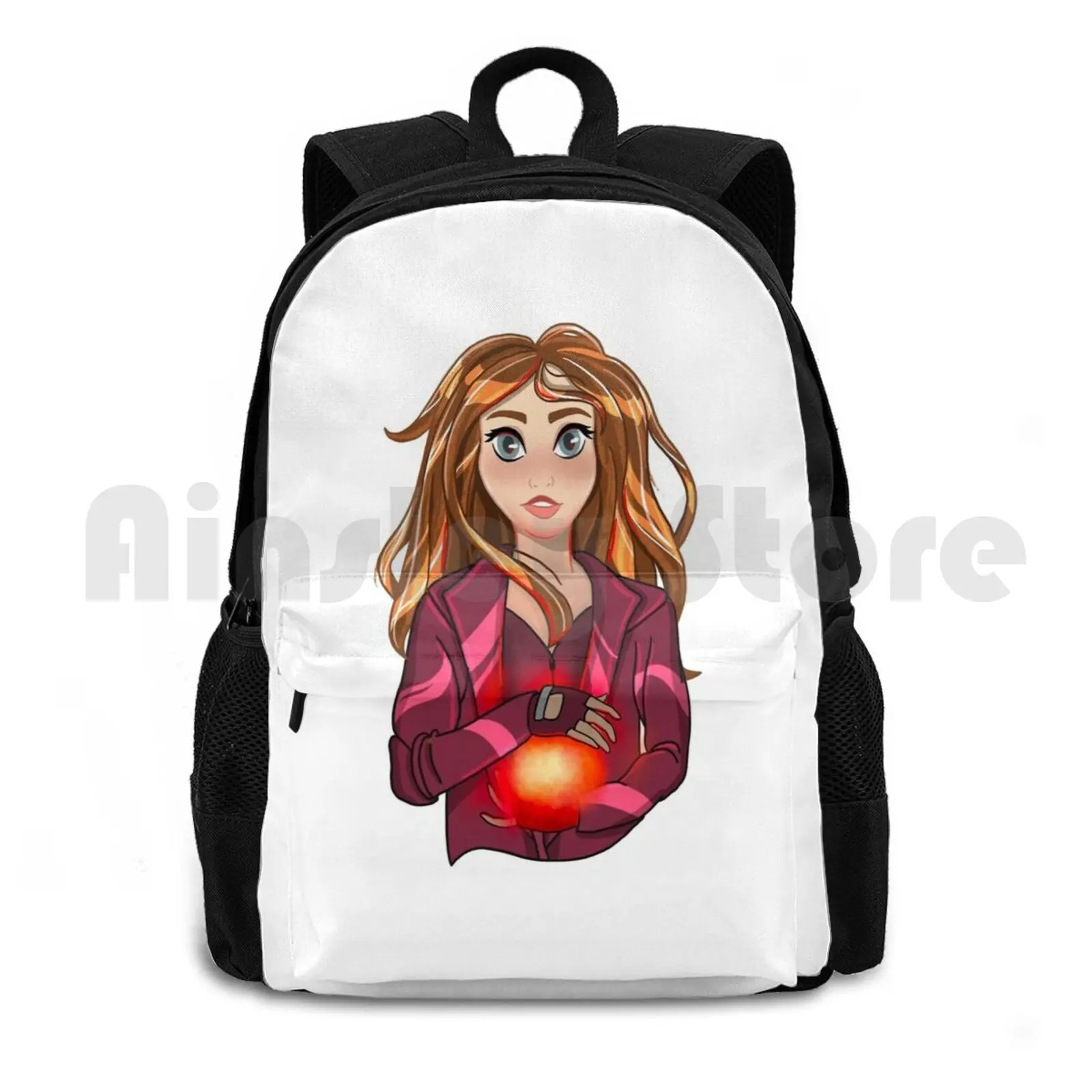 

Girl Superhero Outdoor Hiking Backpack Waterproof Camping Travel Wanda Woman Superhero Girl Superhero Witch Hero Red Girl