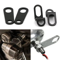 2Pcs Motorcycle Turn Signal Light Lamp Holder Universal Shock Mount Brackets Fork Ear Clamps 10mm For Cafe Racer Dirt Pit Bike