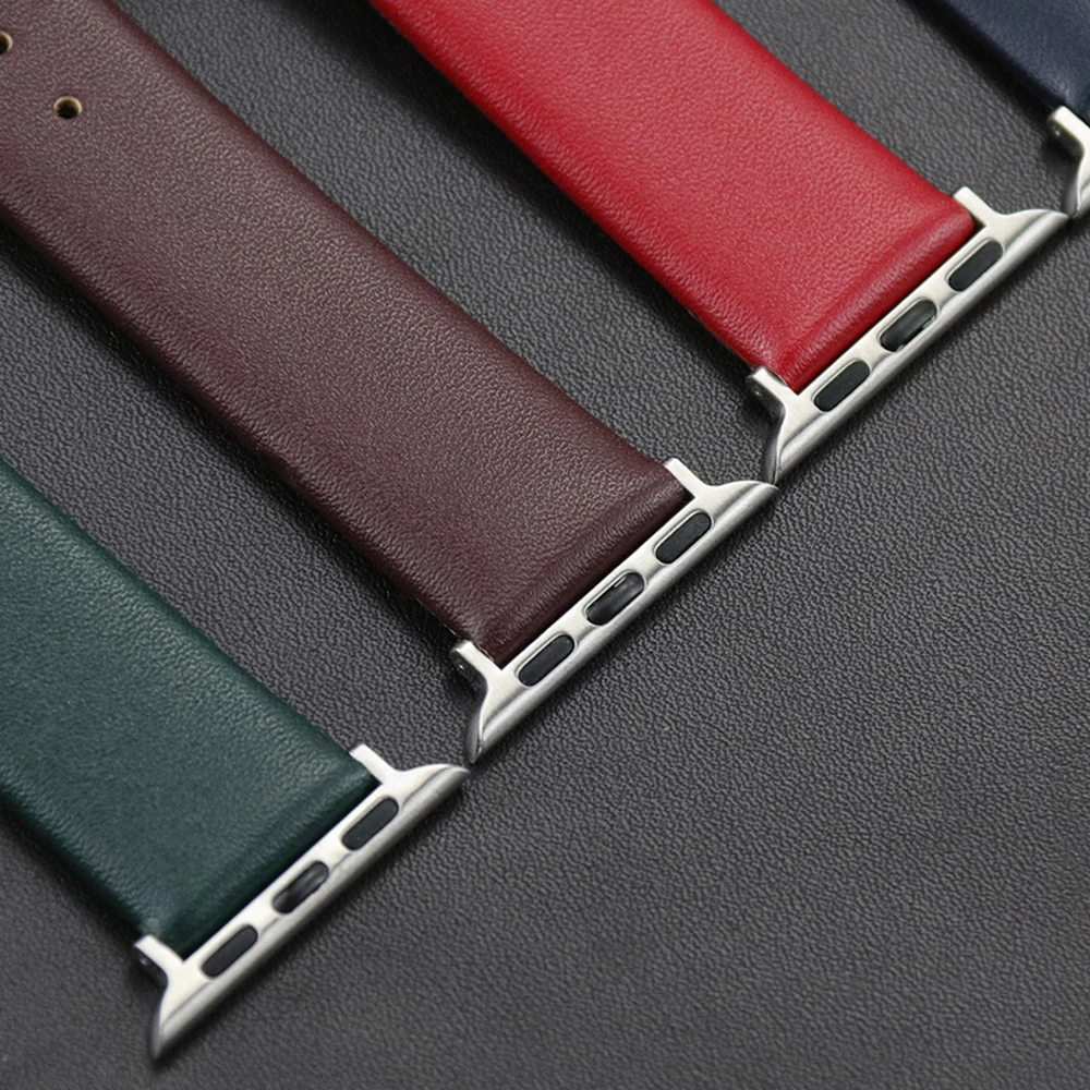 *Genuine *Leather watch Strap for Apple Watch leather Strap Replacement 38mm 40mm for iwatch series 5/4/3/2/1 42mm 44mm soft