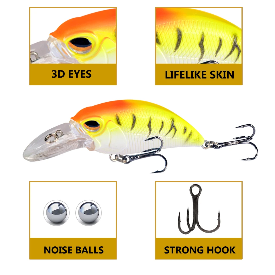 1PC Wobbler Fishing Lure Big Crankbait Minnow Bass Trolling Pike Carp Lures 7 Colors 15g/9cm Artificial Bait Swimbait Pesca