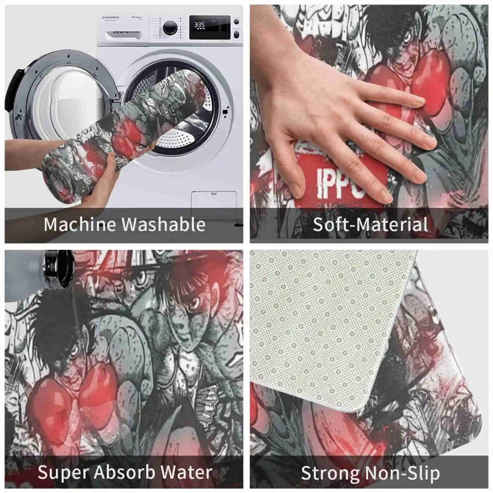 Makunouchi! Soft Cushion Home Carpet Door Mat Car Rug Sport Boxing Shonen Japan Manga Anime Spirit Never Give Up image 6