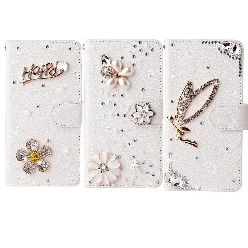 Luxury Glitter Flip Leather Wallet Case For Huawei P30 P40 Pro Psmart 2019 2021 Case