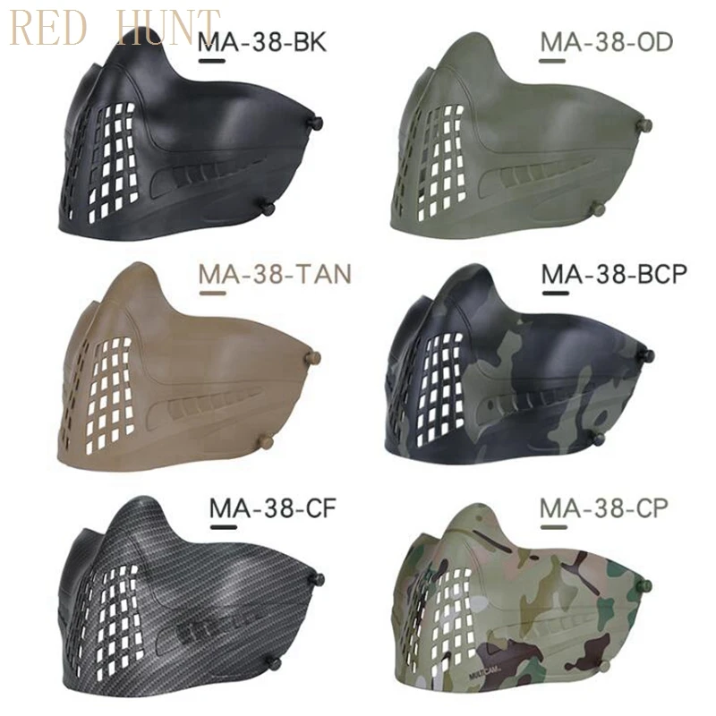 Máscara de malla protectora táctica para Airsoft, máscara militar de media cara, accesorios para fiesta de disfraces, casco CS