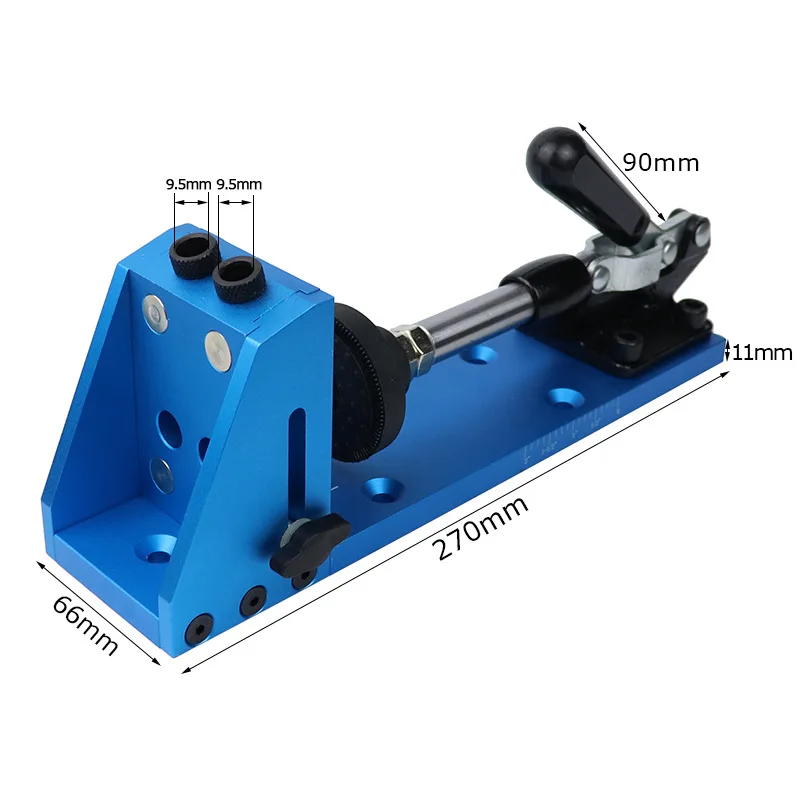 Inclined Hole Positioner with Dust Cover Woodworking Hole Positioner Manual Hole Positioner Adjustable Fixing Clip