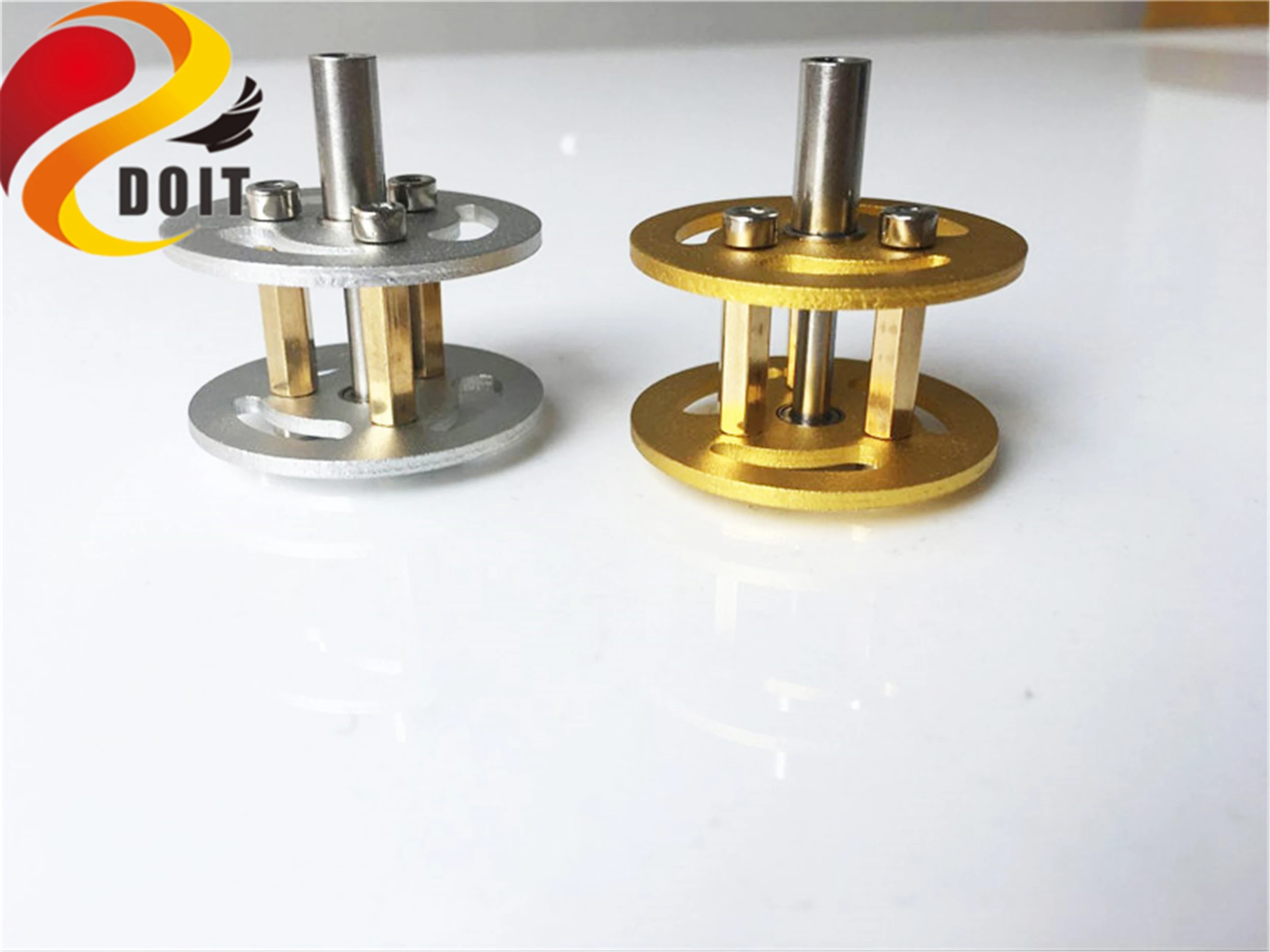 SZDOIT Rueda de carga de absorción de impactos de metal con accesorio de suspensión Doble rodamiento para piezas de chasis de tanque de robot RC