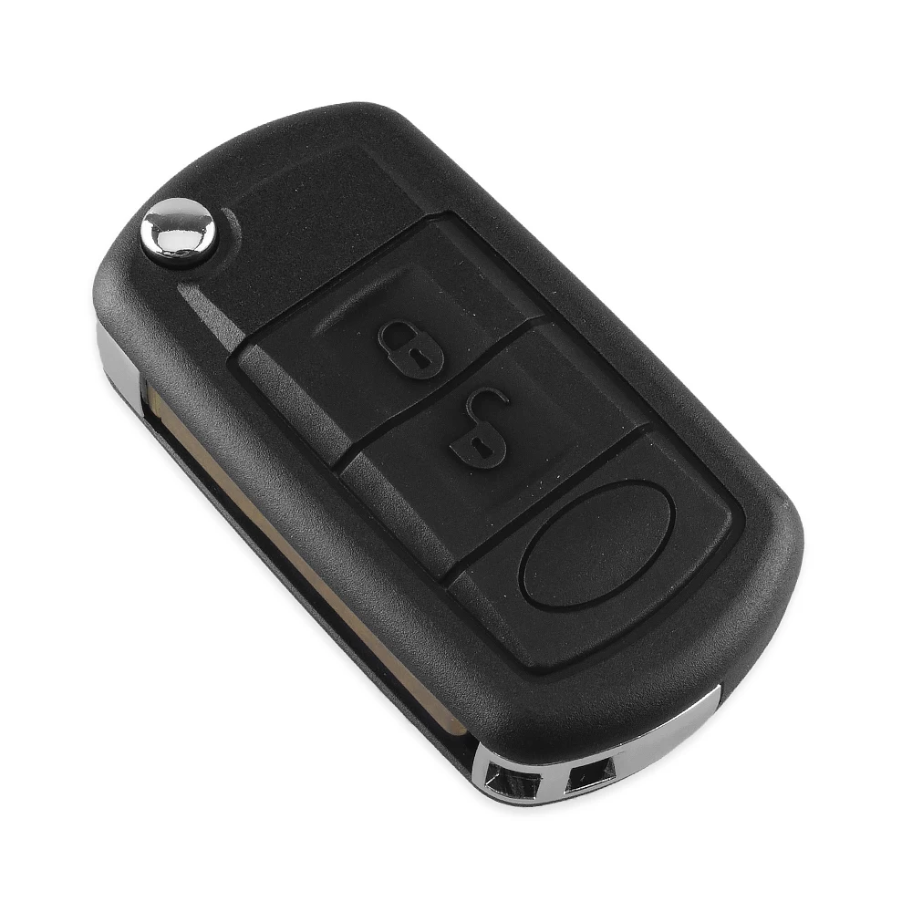 KEYYOU Folding Flip Remote Key Case Fob 3 Button Fob For LAND ROVER Range Rover Sport LR3 Discovery