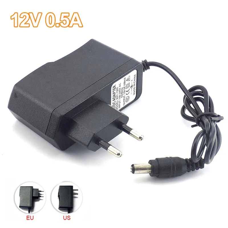 AC to 100-240V DC 12V 0.5A 500mA Camera Power Adapter Supply Charger Charging adapter for LED Strip Light 5.5mmx2.1mm L19