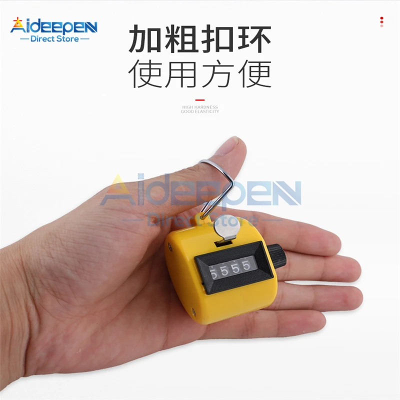 Hand-held Mechanical 4 Digit Counter Plastic/Metal Tally Counter Palm Clicker Number Count For Data Statistics Cargo Cleanup