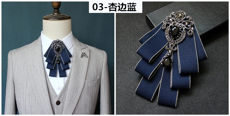 Luxus Mode Bowties Bögen Krawatte Brosche Stoff Kristall Pins Und Broschen Corsage Schmetterling Bluse Zubehör Pin Revers für Frauen – Detail 6