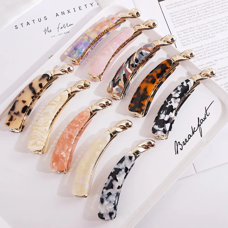 Korean Crab Hair Clip Women Hair Clips Elegant Marbling Acetate Banana Clip Girls Hair Claw Hair Accessories Hair Barrettes New