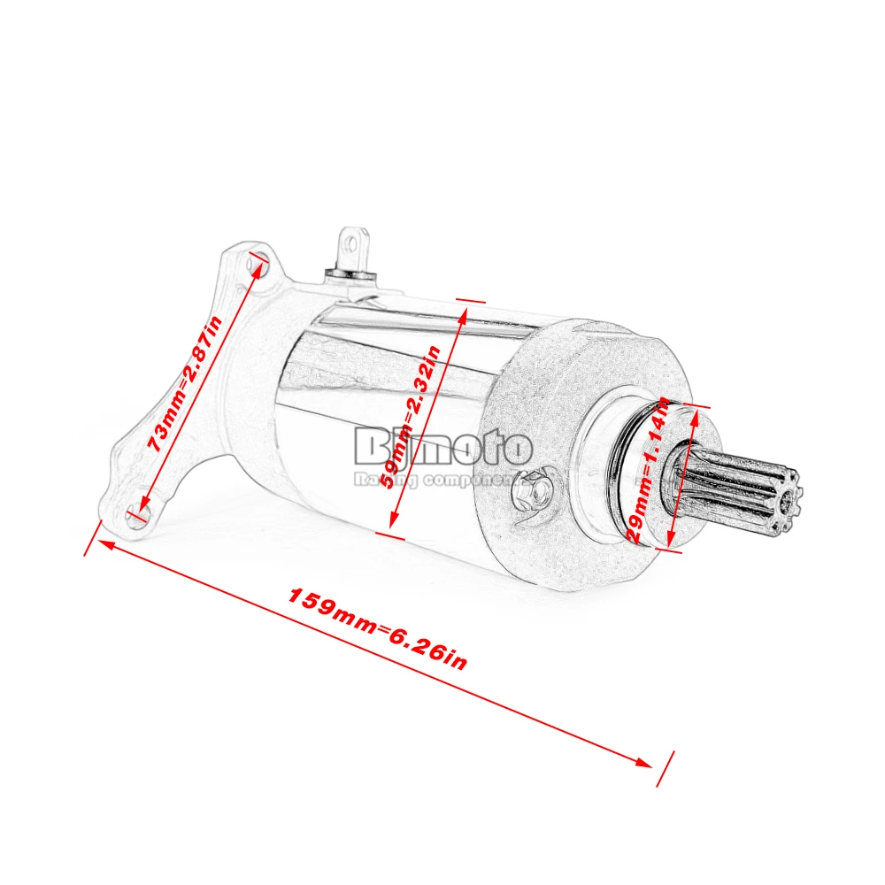 Motorrad-Anlasser für Yamaha TW125 TW200 TRAILWAY 200 XT225 TTR230 TT-R230 TT-R225 XT125R XT125X YB125 YBR125ED TT-R125 – Detail 2
