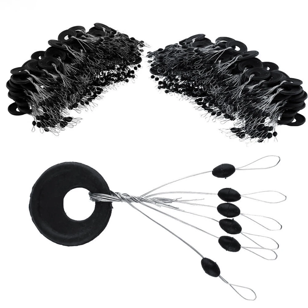 600Pcs 100 Group Set Rubber Space Beans Oval Stopper Fishing Bobber For Fly Fishing Accessories Spinner Bait Fish Sport Tool