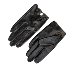 Carttigercat-Gants de conduite en cuir véritable pour hommes, gants à écran tactile, non doublés, doux, fins, peau d'agneau, cool, poignet court