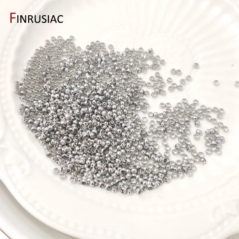 200 Stück/Lot 2/2,5 mm 18K vergoldete Kugel-Klemmperlen, Lampenperlen für Schmuck, Stopper-Abstandshalterperlen für DIY-Schmuckherstellung – Detail 20