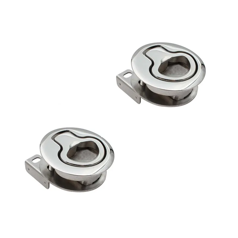 

2PCS 316 Stainless Steel NO Key Flush Hatch Slam Latch 2 inch Mirror Polish Heavy Duty Latch Slam Marine Boat Hardware