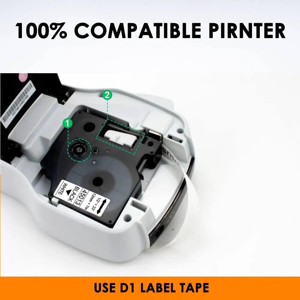 10PK 40913 9mm Label Tape for D1 DYMO 40913 Black on White Compatible for DYMO LabelPoint Label Manager 160 280 420P Label Maker