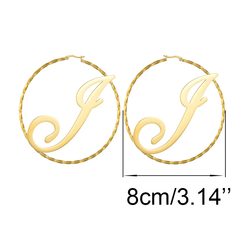 Customized Personalized Twist Earrings Stainless Steel Name Earrings for Women Giels Sister  Nameplate Earrings Birthday Gifts