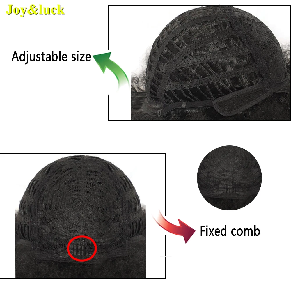 Perruque synthétique bouffante pour homme, haute densité, bonnet en maille rose respirante, perruque bouclée africaine, extensible, angiFluffy, haute qualité