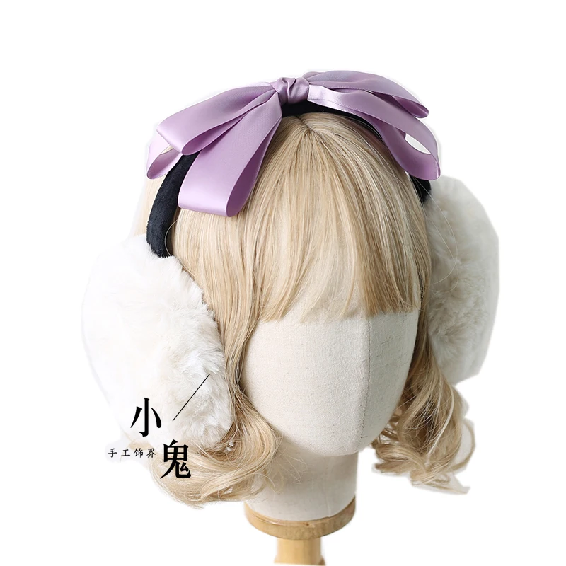 Japanese bow earset female winter cute students cycling warm ear protection earmuffs antifreeze earmuffs ear caps