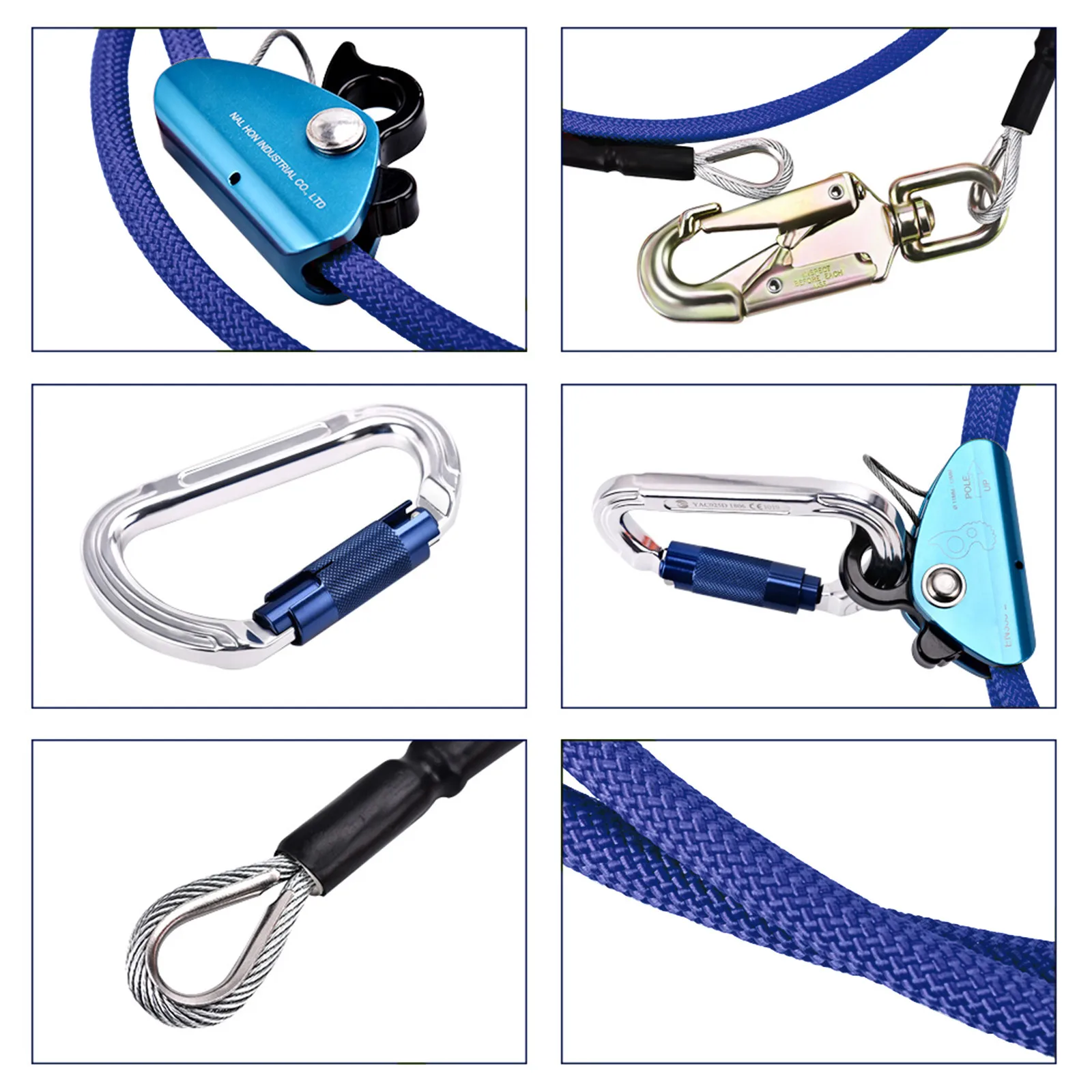 Fio de aço núcleo aleta linha kit escalada posicionamento corda para arboristas alpinistas alpinistas árvore 1/2 \