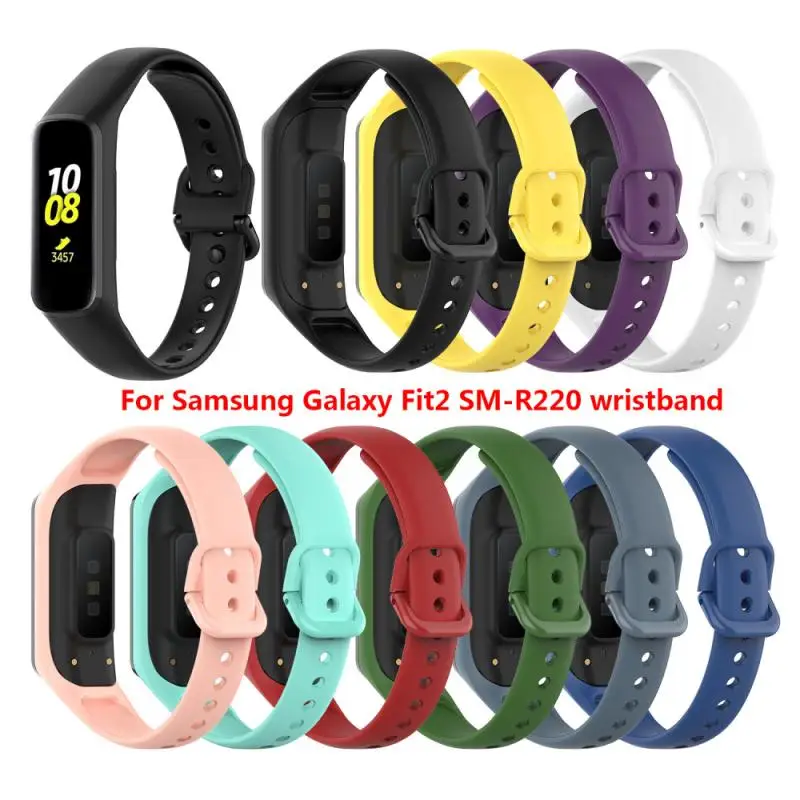 1 Pc Soft Silicone Strap For Samsung Galaxy Fit 2 SM-R220 Wristband Replacement Bracelet 14 Optional Colors Smart Accessories