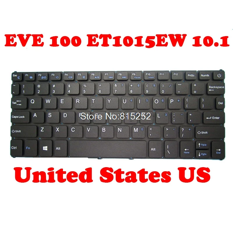 

Laptop Keyboard For DIGMA EVE 100 ET1015EW 101 ES1030EW 10.1 Black without Frame New United States US