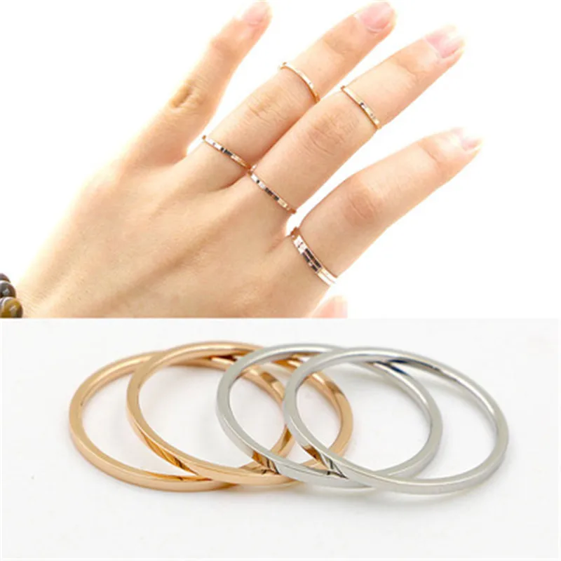 1 MM Promotion Titanium Steel Rose Gold  3 Color Anti-allergy Smooth Couple Wedding Ring Woman Man Fashion Jewelry KK004-2