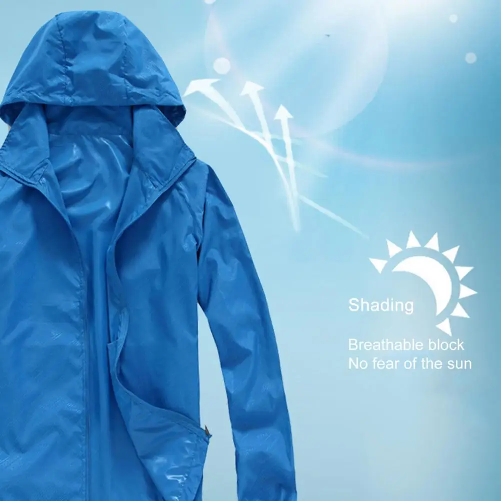 Women Men Windproof Coat Outdoor Jacket Ultra-Light Windbreake Jacket Solid Quick Dry Casual Waterproof Sunscreen Sports Coat