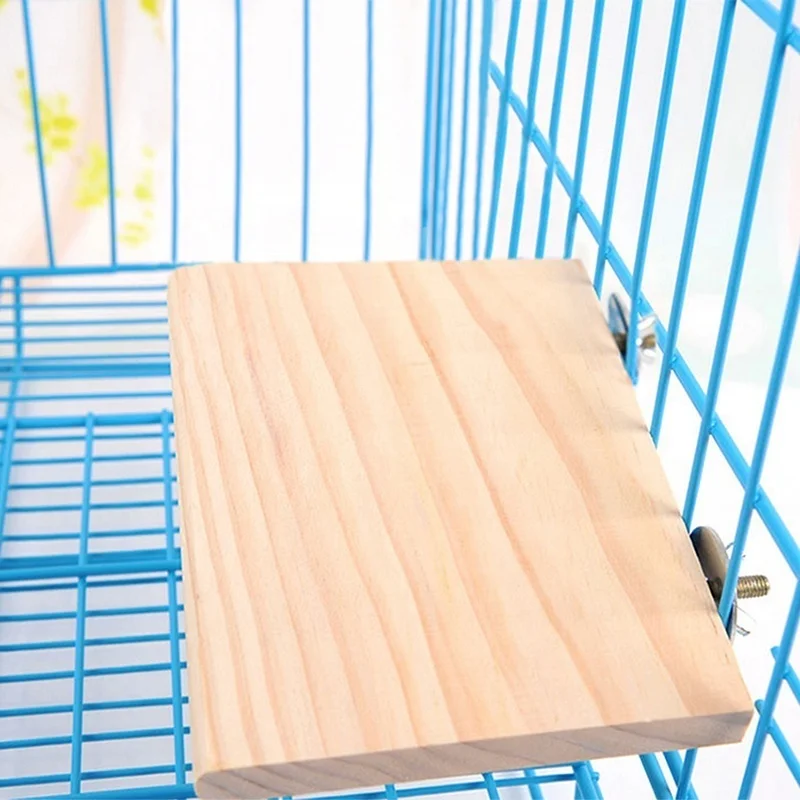 1Pcs 13*9cm Parrot Standing Stand Platform Square Wooden Springboard Hamster Wooden Pier  Budgie Hanging Toy