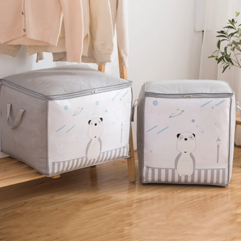 

Cartoon Bear Quilt Storage BagsClothes Quilt Zipper DustProof Storage Bags Suitcases Box Closet Blanket Luggage Organizers