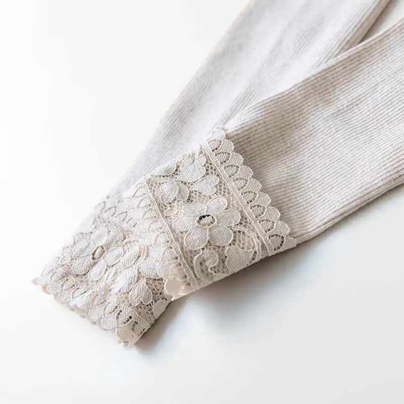 Plus Velvet Thicken Vertical Stripes Lace Stitching Leggings Women Autumn Winter Pants Stretch High Waist Cotton Leggings C6771